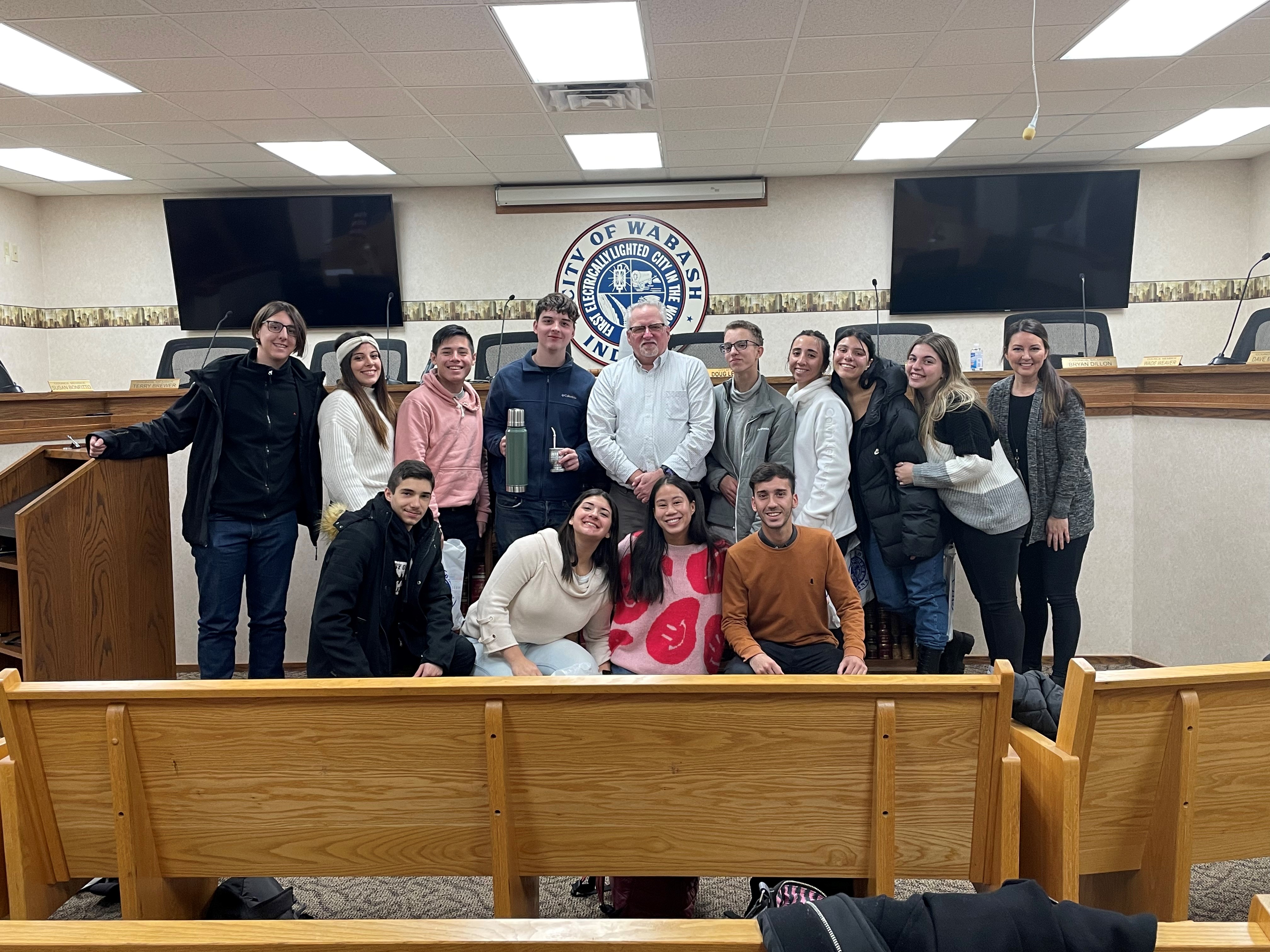 Mayor Long with Japan Students