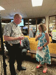 Christine Flohr with Police Chief Matt Bruss